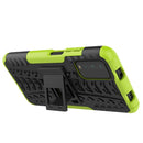 For Xiaomi Poco M3 /Redmi Note 9 4G Tire Texture Shockproof TPU+PC Protective Case with Holder(Green)