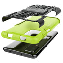 For Xiaomi Poco M3 /Redmi Note 9 4G Tire Texture Shockproof TPU+PC Protective Case with Holder(Green)