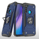 For Xiaomi Redmi Note 8 Magnetic Armor Shockproof TPU + PC Case with Metal Ring Holder(Blue)