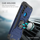 For Xiaomi Redmi Note 8 Magnetic Armor Shockproof TPU + PC Case with Metal Ring Holder(Blue)