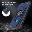 For Xiaomi Redmi Note 8 Magnetic Armor Shockproof TPU + PC Case with Metal Ring Holder(Blue)