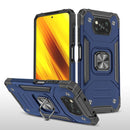 For Xiaomi Poco X3 Magnetic Armor Shockproof TPU + PC Case with Metal Ring Holder(Blue)