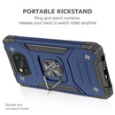 For Xiaomi Poco X3 Magnetic Armor Shockproof TPU + PC Case with Metal Ring Holder(Blue)