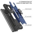 For Xiaomi Poco X3 Magnetic Armor Shockproof TPU + PC Case with Metal Ring Holder(Blue)