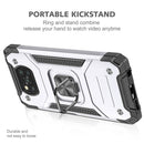 For Xiaomi Poco X3 Magnetic Armor Shockproof TPU + PC Case with Metal Ring Holder(Silver)