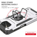 For Xiaomi Poco X3 Magnetic Armor Shockproof TPU + PC Case with Metal Ring Holder(Silver)
