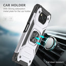 For Xiaomi Poco X3 Magnetic Armor Shockproof TPU + PC Case with Metal Ring Holder(Silver)