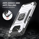 For Xiaomi Poco X3 Magnetic Armor Shockproof TPU + PC Case with Metal Ring Holder(Silver)