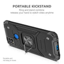 For Xiaomi Redmi 9C Magnetic Armor Shockproof TPU + PC Case with Metal Ring Holder(Black)