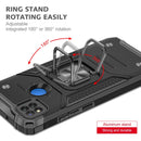 For Xiaomi Redmi 9C Magnetic Armor Shockproof TPU + PC Case with Metal Ring Holder(Black)