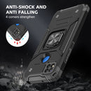 For Xiaomi Redmi 9C Magnetic Armor Shockproof TPU + PC Case with Metal Ring Holder(Black)