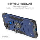 For Xiaomi Redmi 9C Magnetic Armor Shockproof TPU + PC Case with Metal Ring Holder(Blue)