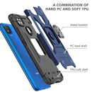For Xiaomi Redmi 9C Magnetic Armor Shockproof TPU + PC Case with Metal Ring Holder(Blue)