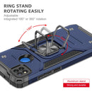 For Xiaomi Redmi 9C Magnetic Armor Shockproof TPU + PC Case with Metal Ring Holder(Blue)