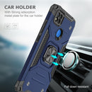 For Xiaomi Redmi 9C Magnetic Armor Shockproof TPU + PC Case with Metal Ring Holder(Blue)