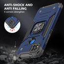 For Xiaomi Redmi 9C Magnetic Armor Shockproof TPU + PC Case with Metal Ring Holder(Blue)