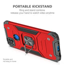For Xiaomi Redmi 9C Magnetic Armor Shockproof TPU + PC Case with Metal Ring Holder(Red)