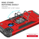 For Xiaomi Redmi 9C Magnetic Armor Shockproof TPU + PC Case with Metal Ring Holder(Red)