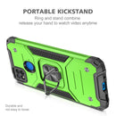 For Xiaomi Redmi 9C Magnetic Armor Shockproof TPU + PC Case with Metal Ring Holder(Green)