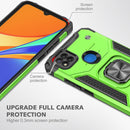 For Xiaomi Redmi 9C Magnetic Armor Shockproof TPU + PC Case with Metal Ring Holder(Green)