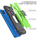 For Xiaomi Redmi 9C Magnetic Armor Shockproof TPU + PC Case with Metal Ring Holder(Green)