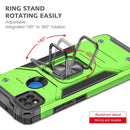 For Xiaomi Redmi 9C Magnetic Armor Shockproof TPU + PC Case with Metal Ring Holder(Green)