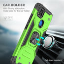For Xiaomi Redmi 9C Magnetic Armor Shockproof TPU + PC Case with Metal Ring Holder(Green)