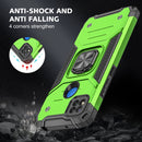 For Xiaomi Redmi 9C Magnetic Armor Shockproof TPU + PC Case with Metal Ring Holder(Green)