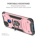 For Xiaomi Redmi 9C Magnetic Armor Shockproof TPU + PC Case with Metal Ring Holder(Rose Gold)