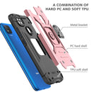 For Xiaomi Redmi 9C Magnetic Armor Shockproof TPU + PC Case with Metal Ring Holder(Rose Gold)