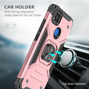 For Xiaomi Redmi 9C Magnetic Armor Shockproof TPU + PC Case with Metal Ring Holder(Rose Gold)