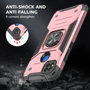 For Xiaomi Redmi 9C Magnetic Armor Shockproof TPU + PC Case with Metal Ring Holder(Rose Gold)