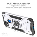 For Xiaomi Redmi 9C Magnetic Armor Shockproof TPU + PC Case with Metal Ring Holder(Silver)