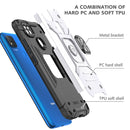 For Xiaomi Redmi 9C Magnetic Armor Shockproof TPU + PC Case with Metal Ring Holder(Silver)