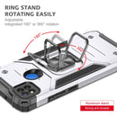 For Xiaomi Redmi 9C Magnetic Armor Shockproof TPU + PC Case with Metal Ring Holder(Silver)