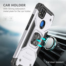 For Xiaomi Redmi 9C Magnetic Armor Shockproof TPU + PC Case with Metal Ring Holder(Silver)