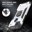 For Xiaomi Redmi 9C Magnetic Armor Shockproof TPU + PC Case with Metal Ring Holder(Silver)