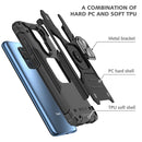 For Xiaomi Redmi Note 9 Magnetic Armor Shockproof TPU + PC Case with Metal Ring Holder(Black)