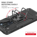 For Xiaomi Redmi Note 9 Magnetic Armor Shockproof TPU + PC Case with Metal Ring Holder(Black)
