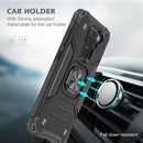 For Xiaomi Redmi Note 9 Magnetic Armor Shockproof TPU + PC Case with Metal Ring Holder(Black)