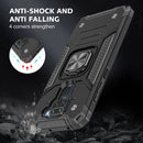 For Xiaomi Redmi Note 9 Magnetic Armor Shockproof TPU + PC Case with Metal Ring Holder(Black)