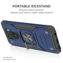 For Xiaomi Redmi Note 9 Magnetic Armor Shockproof TPU + PC Case with Metal Ring Holder(Blue)