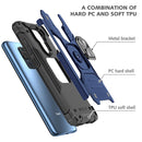 For Xiaomi Redmi Note 9 Magnetic Armor Shockproof TPU + PC Case with Metal Ring Holder(Blue)