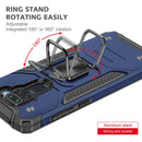 For Xiaomi Redmi Note 9 Magnetic Armor Shockproof TPU + PC Case with Metal Ring Holder(Blue)