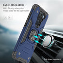 For Xiaomi Redmi Note 9 Magnetic Armor Shockproof TPU + PC Case with Metal Ring Holder(Blue)