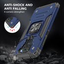 For Xiaomi Redmi Note 9 Magnetic Armor Shockproof TPU + PC Case with Metal Ring Holder(Blue)
