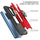 For Xiaomi Redmi Note 9 Magnetic Armor Shockproof TPU + PC Case with Metal Ring Holder(Red)