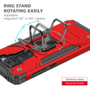 For Xiaomi Redmi Note 9 Magnetic Armor Shockproof TPU + PC Case with Metal Ring Holder(Red)