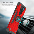For Xiaomi Redmi Note 9 Magnetic Armor Shockproof TPU + PC Case with Metal Ring Holder(Red)