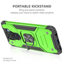 For Xiaomi Redmi Note 9 Magnetic Armor Shockproof TPU + PC Case with Metal Ring Holder(Green)